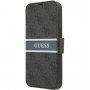 Guess 4G Printed Stripe flip etui za iPhone 13 Pro - siva