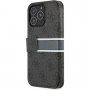 Guess 4G Printed Stripe flip etui za iPhone 13 Pro - siva