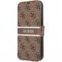 Guess 4G Printed Stripe flip etui za iPhone 13 mini - rjava