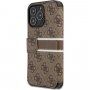 Guess 4G Printed Stripe flip etui za iPhone 13 Pro Max - rjava