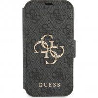 Guess 4G Metal Logo flip ovitek za iPhone 13 mini - siva