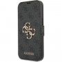 Guess 4G Metal Logo flip ovitek za iPhone 13 Pro Max - siva