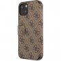 Guess 4G Metal Logo flip ovitek za iPhone 13 mini - rjava