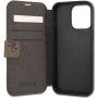 Guess 4G Metal Logo flip ovitek za iPhone 13 Pro Max - rjava