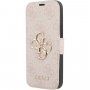 Guess 4G Metal Logo flip ovitek za iPhone 13 mini - roza