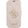 Guess 4G Metal Logo flip ovitek za iPhone 13 mini - roza