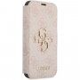 Guess 4G Metal Logo flip ovitek za iPhone 13 mini - roza
