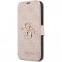 Guess 4G Metal Logo flip ovitek za iPhone 13 Pro Max - roza