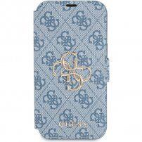 Guess 4G Metal Logo flip ovitek za iPhone 13 mini - modro