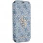 Guess 4G Metal Logo flip ovitek za iPhone 13 mini - modro