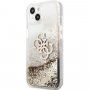 Guess Big 4G Liquid Glitter Gold ovitek za iPhone 13 - zlati