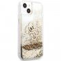 Guess Big 4G Liquid Glitter Gold ovitek za iPhone 13 - zlati
