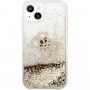 Guess Big 4G Liquid Glitter Gold ovitek za iPhone 13 - zlati
