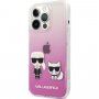 Karl Lagerfeld Ikonik Karl and Choupette ovitek za iPhone 13 Pro Max - roza
