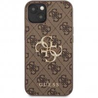 Guess 4G Metal Logo ovitek za iPhone 13 mini - rjava
