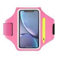 Športni etui za na roko z žepom za ključe in režo za kartice za iPhone - roza