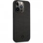 Mercedes Genuine Leather Meshed usnjeni ovitek za iPhone 13 Pro Max - črna
