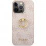 Guess 4G Ring ovitek z naprstnikom za iPhone 13 Pro Max - roza