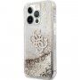 Guess Big 4G Liquid Glitter Gold ovitek za iPhone 13 Pro Max - zlati