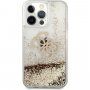 Guess Big 4G Liquid Glitter Gold ovitek za iPhone 13 Pro Max - zlati