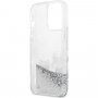 Karl Lagerfeld Liquid Glitter Karl and Choupette ovitek za iPhone 13 Pro Max - srebro