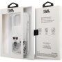 Karl Lagerfeld Liquid Glitter Karl and Choupette ovitek za iPhone 13 Pro Max - srebro