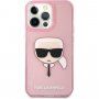Karl Lagerfeld Full Glitter Karl Head ovitek za iPhone 13 Pro Max - roza