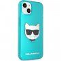 Karl Lagerfeld Choupette Head ovitek za iPhone 13 mini - turkizna