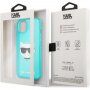 Karl Lagerfeld Choupette Head ovitek za iPhone 13 mini - turkizna