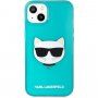 Karl Lagerfeld Choupette Head ovitek za iPhone 13 mini - turkizna