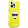 Karl Lagerfeld Choupette Head ovitek za iPhone 13 Pro Max - neonsko rumena