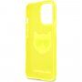 Karl Lagerfeld Choupette Head ovitek za iPhone 13 Pro Max - neonsko rumena
