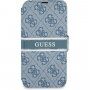 Guess 4G Printed Stripe flip etui za iPhone 13 - modro