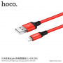 Polnilni kabel HOCO za Apple iPhone / iPad / iPod - 1m - rdeče-črna
