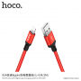 Polnilni kabel HOCO za Apple iPhone / iPad / iPod - 1m - rdeče-črna