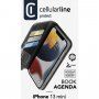 Cellularline Book Agenda 2 flip ovitek za iPhone 13 mini - črna