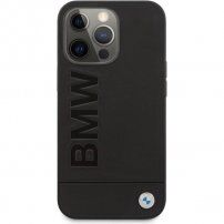 BMW Leather Hot Stamp ovitek za iPhone 13 Pro Max - črna