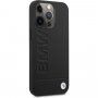 BMW Leather Hot Stamp ovitek za iPhone 13 Pro Max - črna