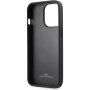 BMW Leather Hot Stamp ovitek za iPhone 13 Pro Max - črna