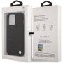 BMW Leather Hot Stamp ovitek za iPhone 13 Pro Max - črna