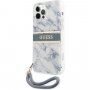 Guess Marble Stripe ovitek za iPhone 12 Pro Max - modro