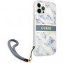 Guess Marble Stripe ovitek za iPhone 12 Pro Max - modro