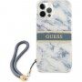 Guess Marble Stripe ovitek za iPhone 12 Pro Max - modro