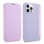Ovitek z etuijem za kartice iz silikona in PU usnja za iPhone 13 Pro Max - vijolična