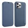 Ovitek z etuijem za kartice iz silikona in PU usnja za iPhone 13 Pro Max - modro