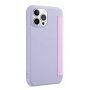 Ovitek z etuijem za kartice iz silikona in PU usnja za iPhone 13 mini - vijolična