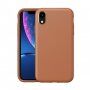 Odporen etui s teksturo usnja za iPhone XR - svetlo rjava