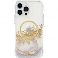 Case Mate Karat Marble etui z MagSafe za iPhone 13 Pro - zlati