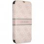 Guess 4G Printed Stripe flip etui za iPhone 13 - roza