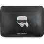 Karl Lagerfeld usnjena torbica za iPad Pro 12,9" / MacBook do 14" - črna